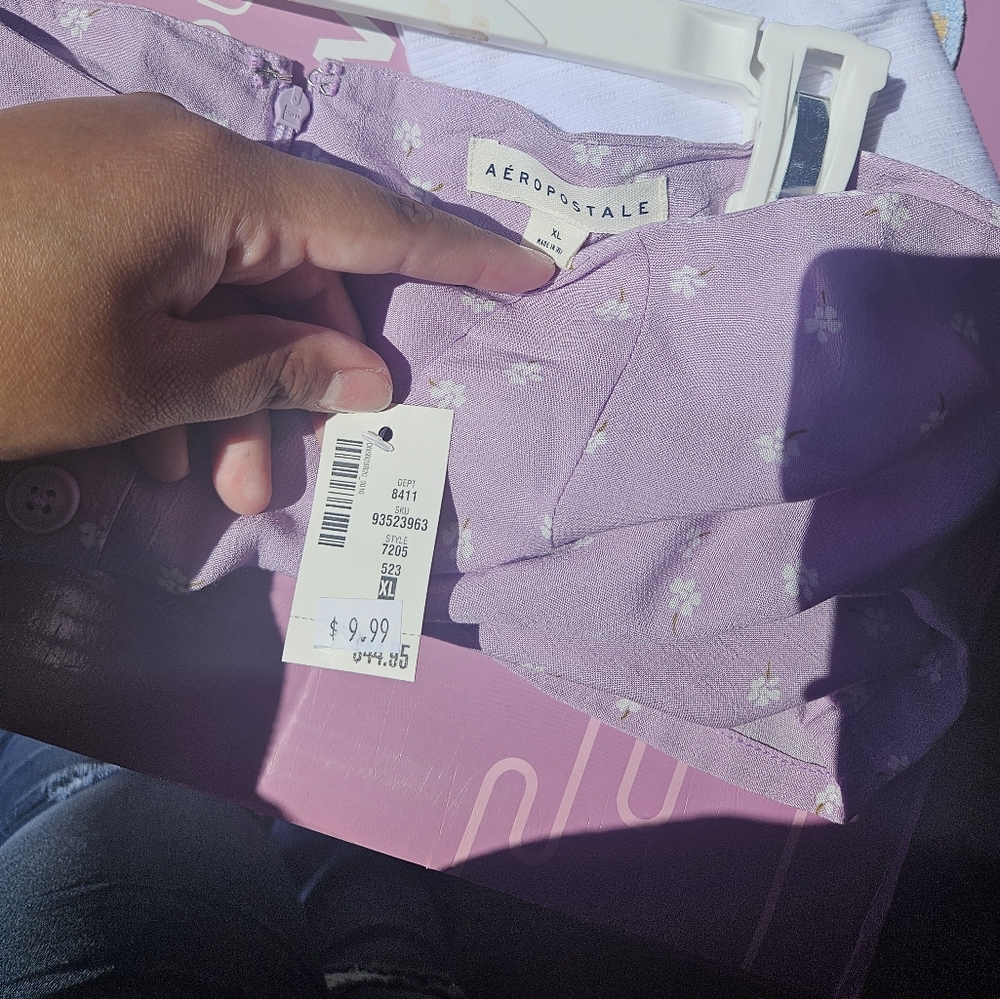 Purple floral skirt